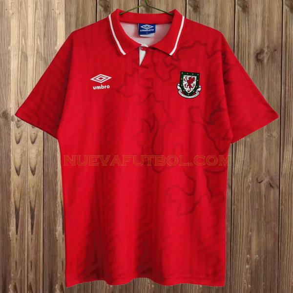 primera camiseta galles 1992-1994 rojo hombre