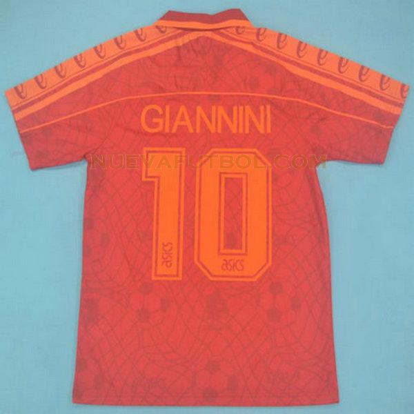 primera camiseta giannini 10 as roma 1995-1996 rojo hombre