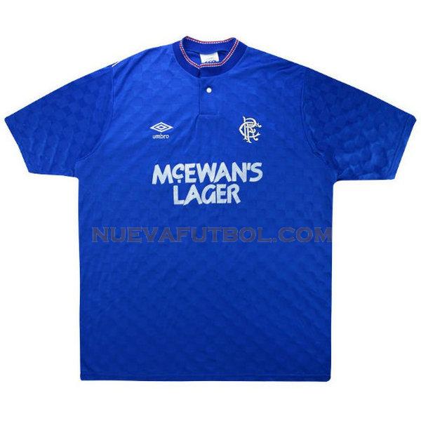 primera camiseta glasgow rangers 1987-1990 azul hombre