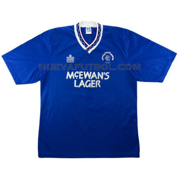 primera camiseta glasgow rangers 1990-1992 azul hombre