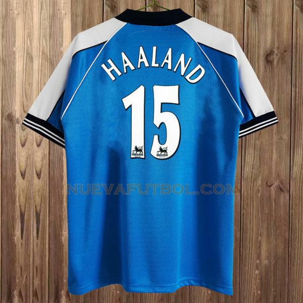 primera camiseta haaland 15 manchester city 1999-2001 azul hombre