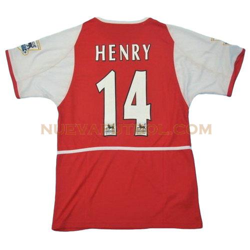 primera camiseta henry 14 arsenal 2002-2004 hombre