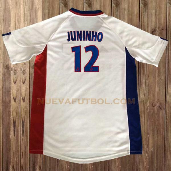 primera camiseta juninho 12 lyon 2001-2002 blanco hombre