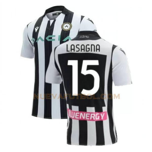 primera camiseta lasagna 15 udinese calcio 2021 2022 negro blanco hombre