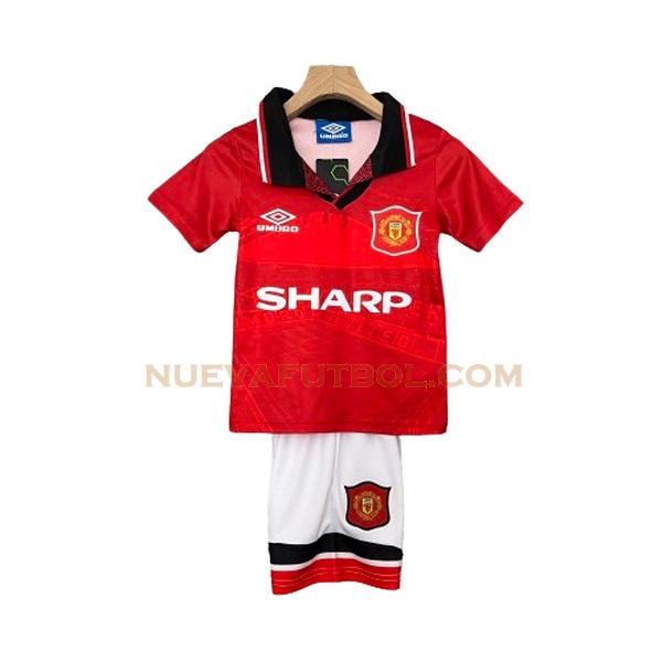 primera camiseta manchester united 1994 1996 rojo niño