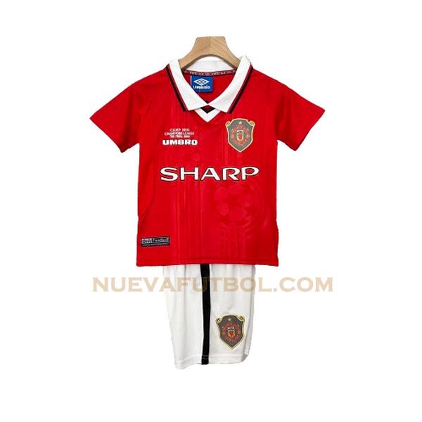 primera camiseta manchester united 1999 2000 rojo niño