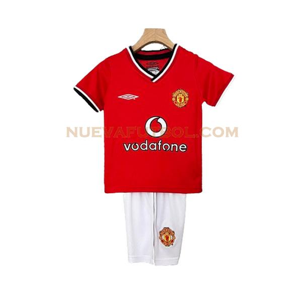 primera camiseta manchester united 2000 2001 rojo niño