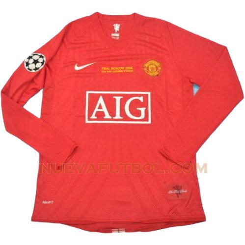 primera camiseta manchester united ml lega 2007-2008 hombre