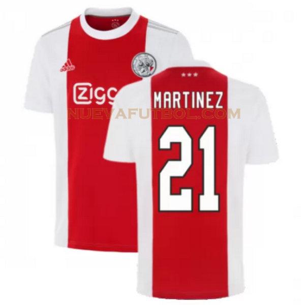 primera camiseta martinez 21 ajax 2021 2022 rojo blanco hombre