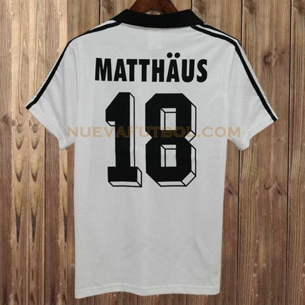 primera camiseta matthaus 18 alemania 1982 blanco hombre