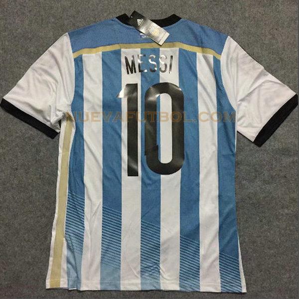primera camiseta messi 10 argentina 2014 blanco hombre
