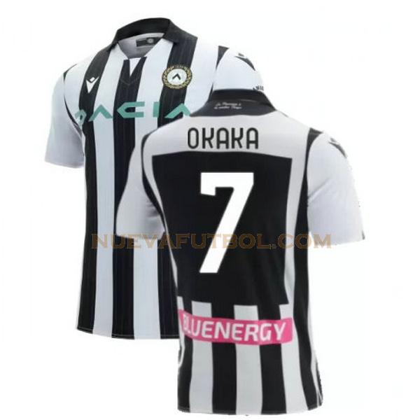 primera camiseta okaka 7 udinese calcio 2021 2022 negro blanco hombre