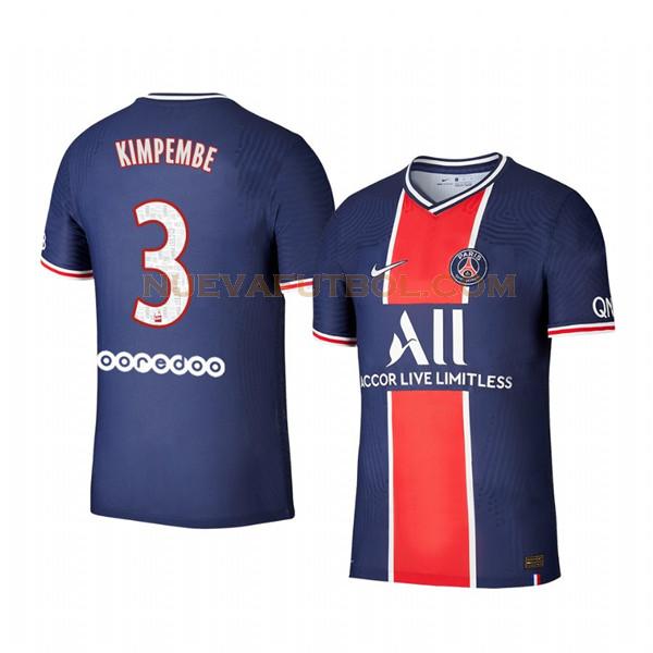 primera camiseta presnel kimpembe 3 paris saint germain 2020-21 hombre