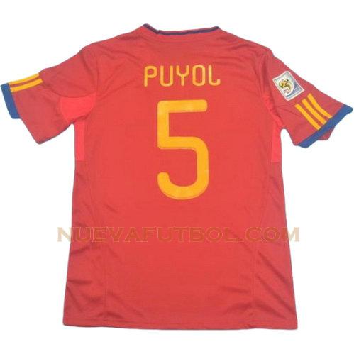 primera camiseta puyol 5 españa copa mundial 2010 hombre