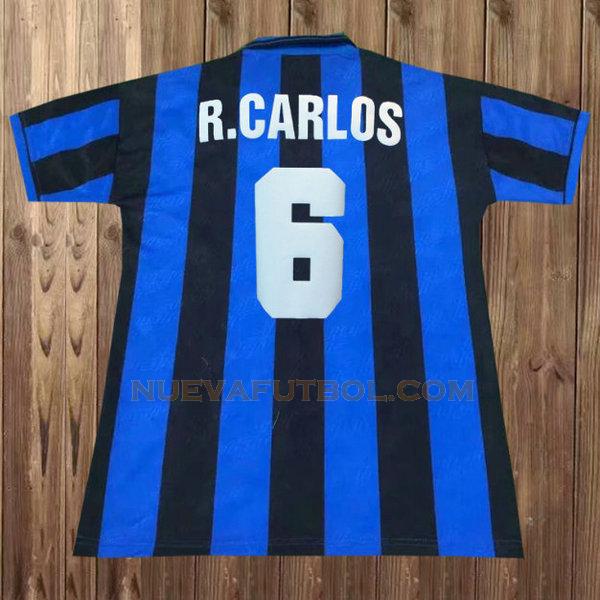 primera camiseta r.carlos 6 inter milan 1995-1996 azul hombre