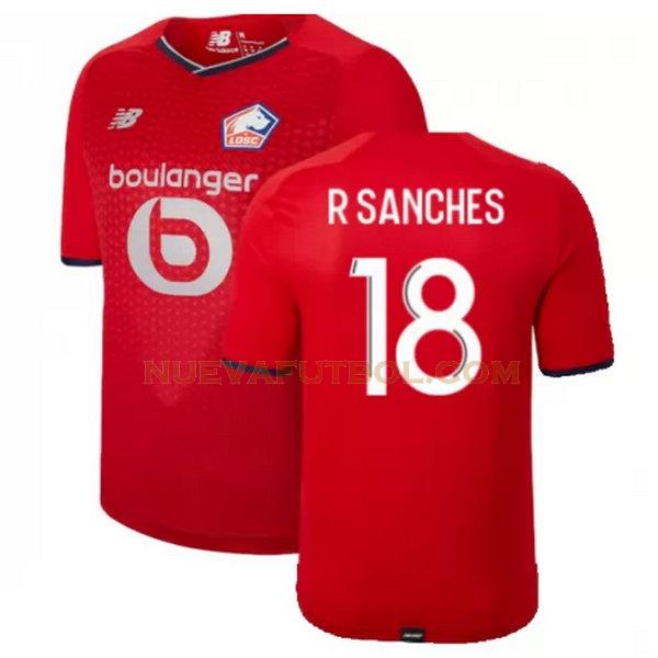 primera camiseta r sanches 18 lille osc 2021 2022 rojo hombre