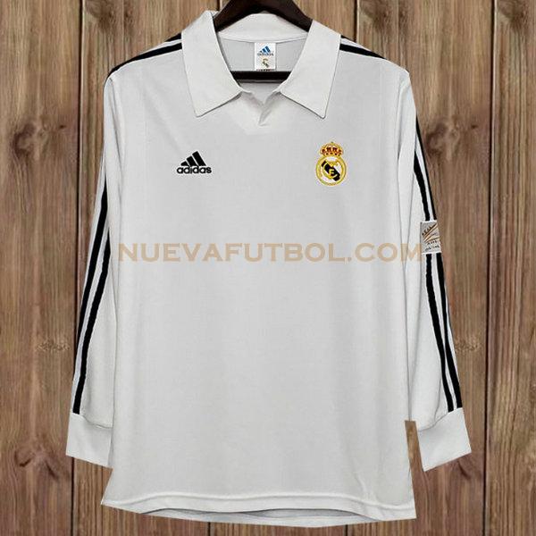 primera camiseta real madrid ml 2001-2002 blanco hombre