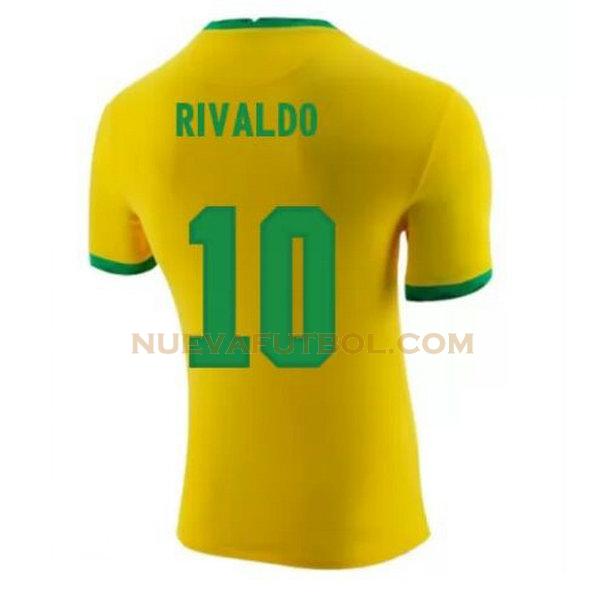 primera camiseta rivaldo 10 brasil 2020-2021 amarillo hombre