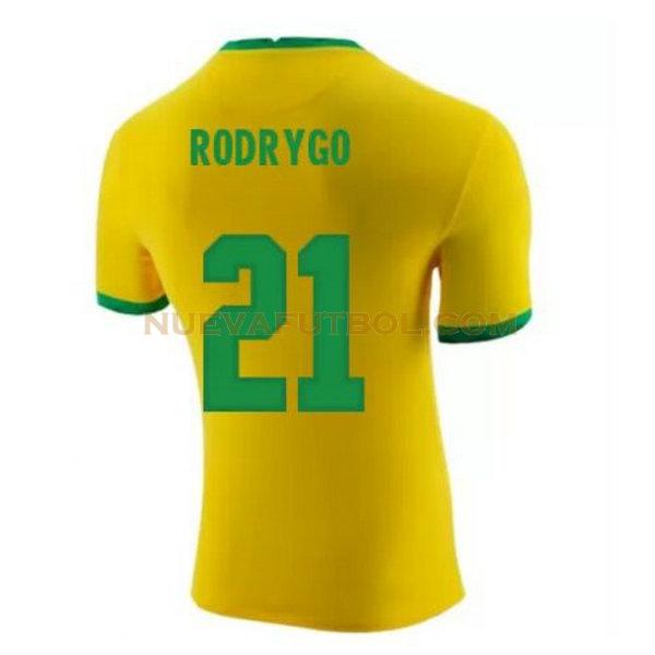 primera camiseta rodrygo 21 brasil 2020-2021 amarillo hombre