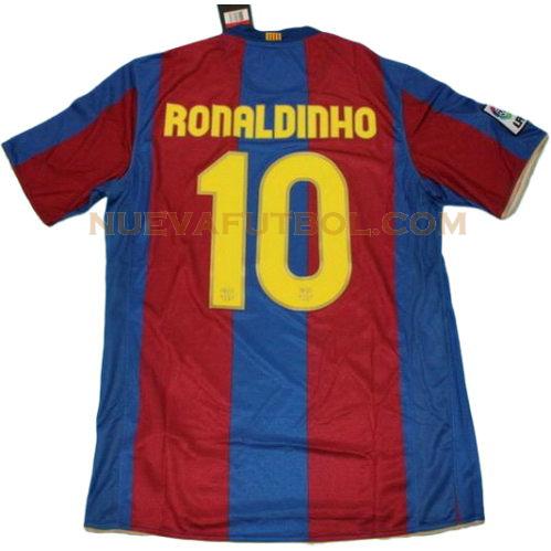 primera camiseta ronaldinho 10 barcelona 2007-2008 hombre