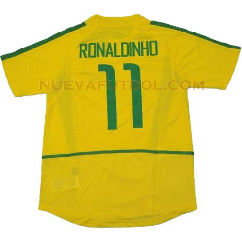 primera camiseta ronaldinho 11 brasil copa mundial 2002 hombre