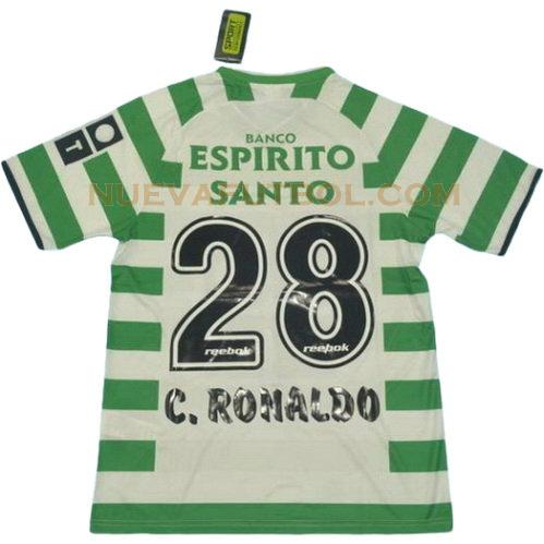 primera camiseta ronaldo 28 sporting de lisboa 2002-2003 hombre