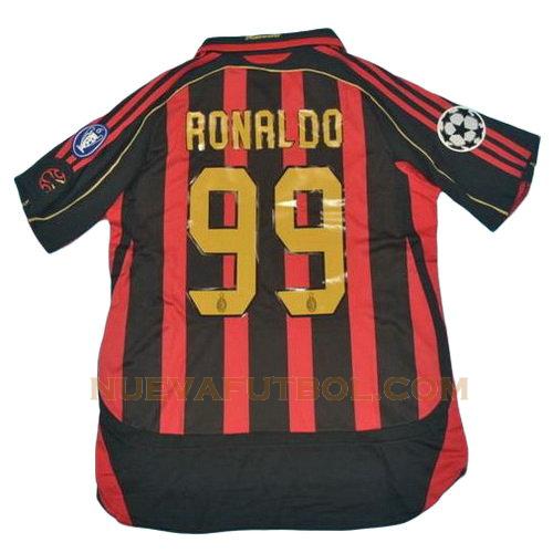 primera camiseta ronaldo 99 ac milan 2006-2007 hombre
