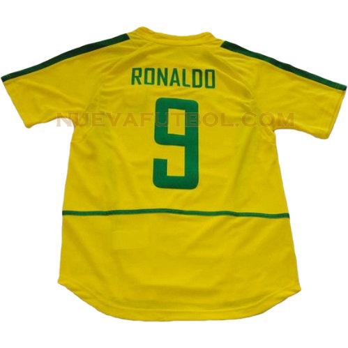 primera camiseta ronaldo 9 brasil copa mundial 2002 hombre