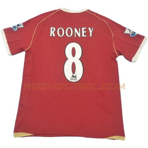 primera camiseta rooney 8 manchester united 2005-2006 hombre