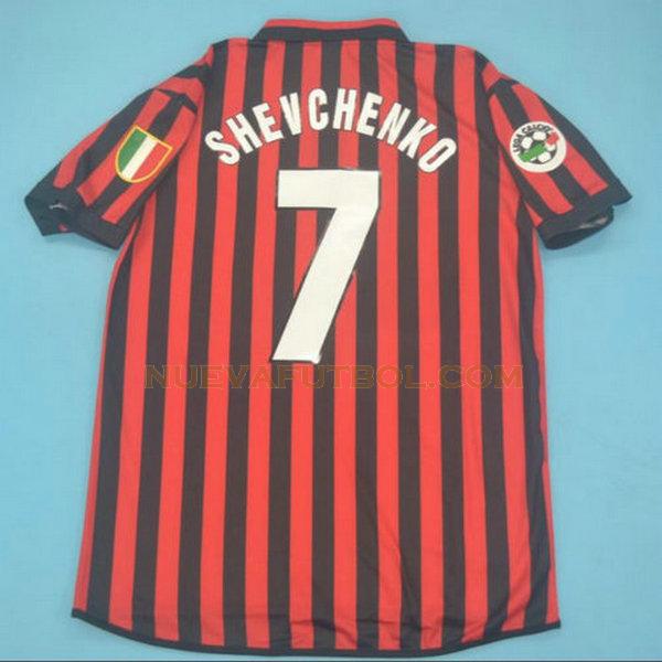primera camiseta shevchenko 7 ac milan 1999-2000 rojo hombre
