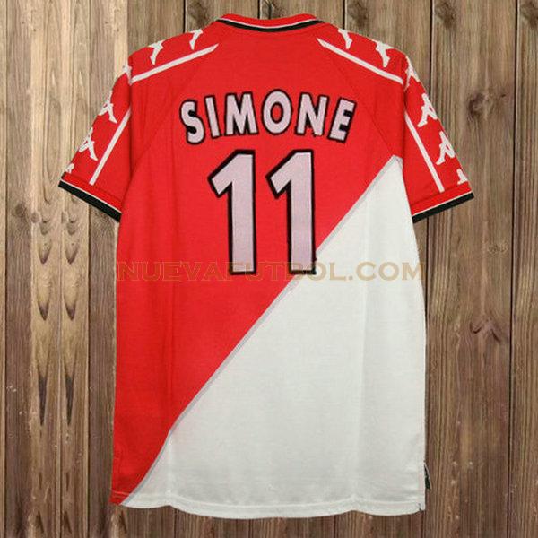primera camiseta simone 11 as monaco 1999-2000 rojo hombre