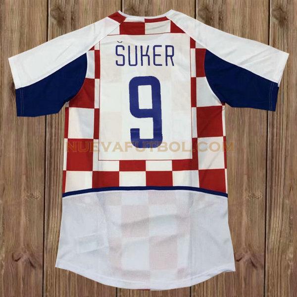 primera camiseta suker 9 croazia 2002 blanco hombre