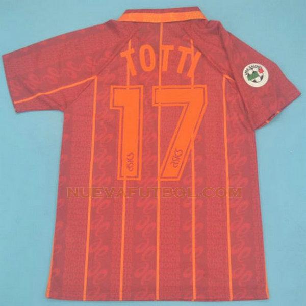 primera camiseta totti 17 as roma 1996-1997 rojo hombre
