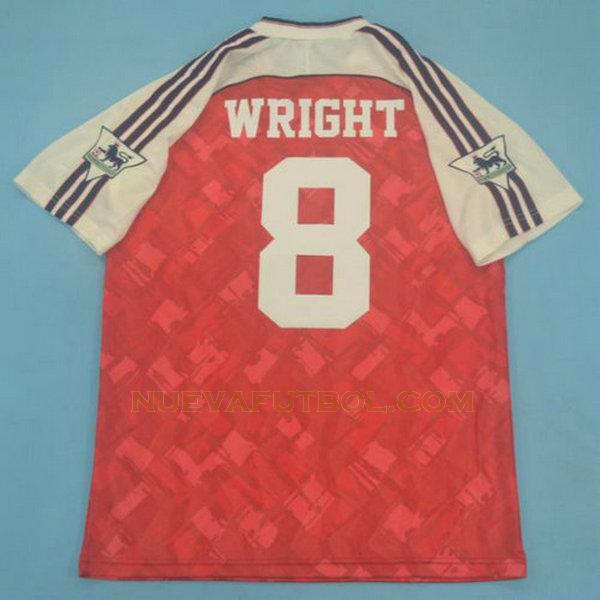 primera camiseta wright 8 arsenal 1990-1992 rojo hombre