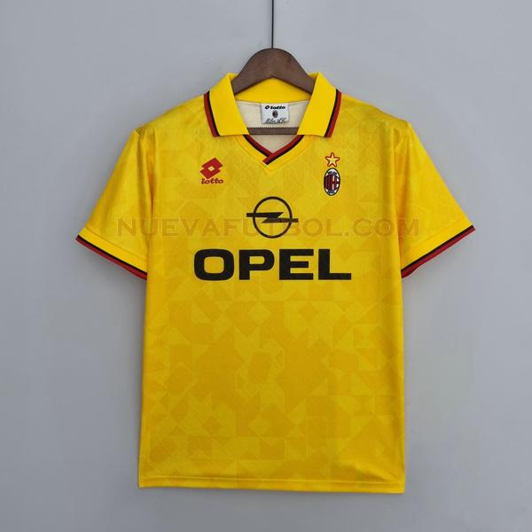 segunda camiseta ac milan 1995 1996 amarillo hombre