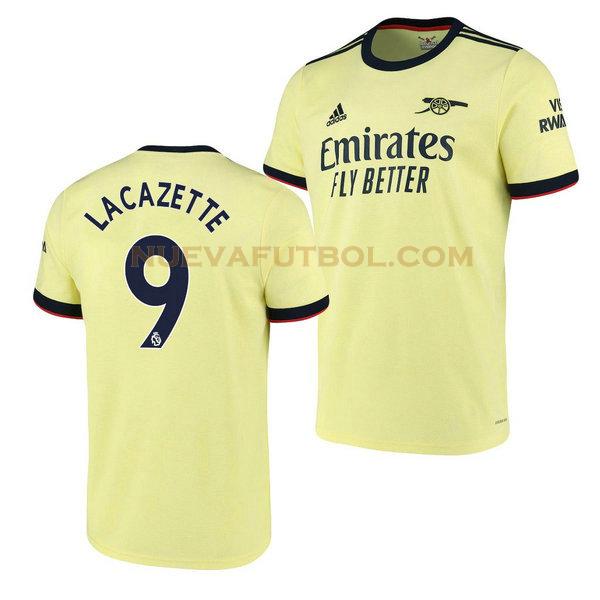 segunda camiseta alexandre lacazette 9 arsenal 2021 2022 amarillo hombre