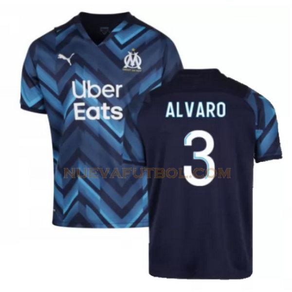 segunda camiseta alvaro 3 marsella 2021 2022 azul hombre