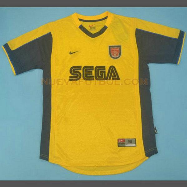 segunda camiseta arsenal 2000-2001 amarillo hombre