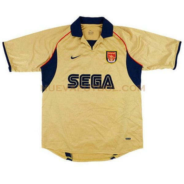 segunda camiseta arsenal 2002 amarillo hombre