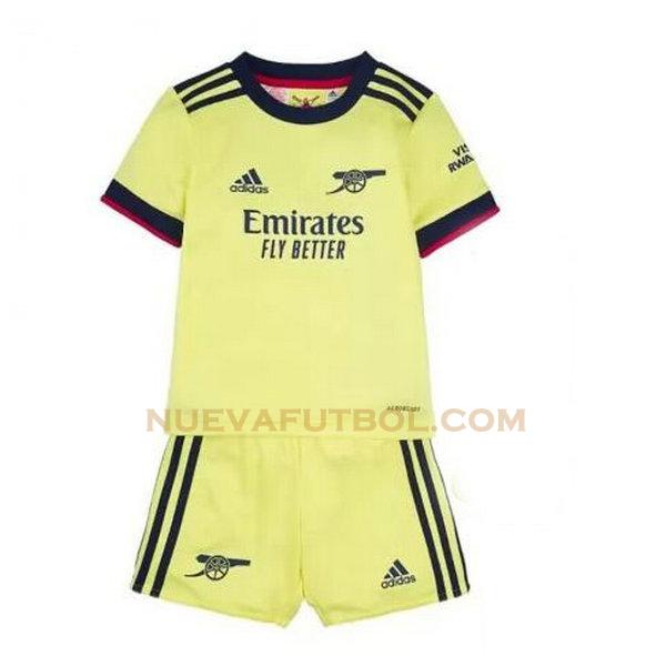 segunda camiseta arsenal 2021 2022 amarillo niño