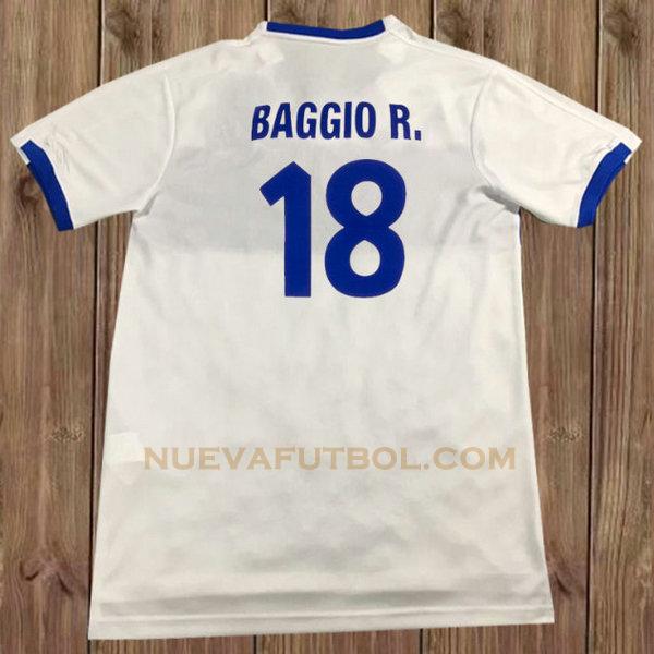 segunda camiseta baggio r. 18 italia 1999 blanco hombre