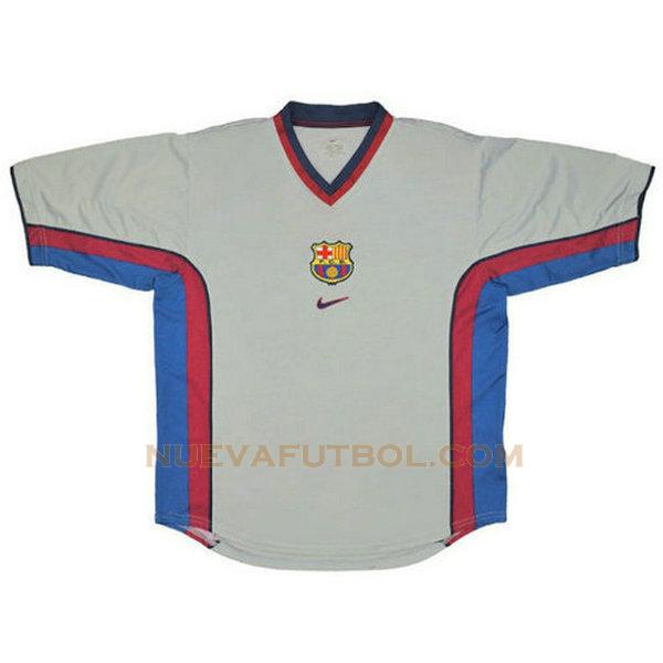 segunda camiseta barcelona 2000-2001 gris hombre