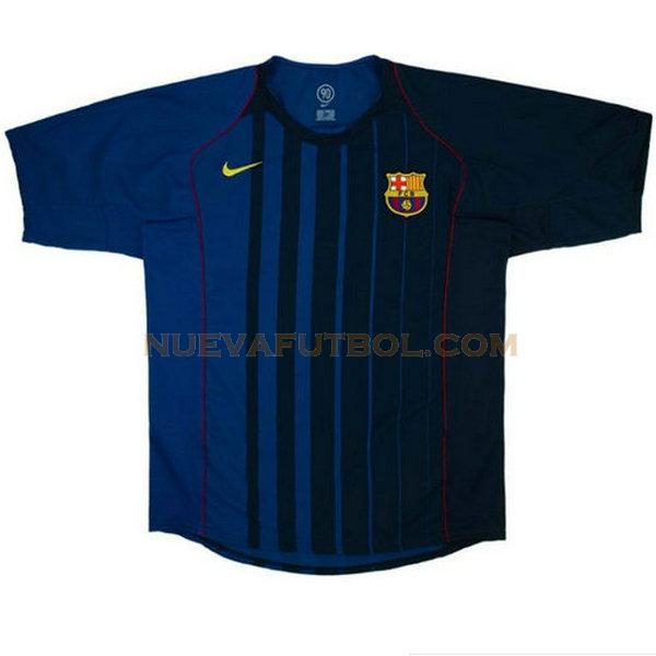 segunda camiseta barcelona 2004-2005 azul hombre