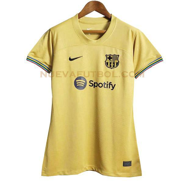 segunda camiseta barcelona 2022 2023 amarillo mujer