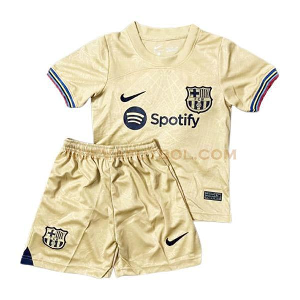 segunda camiseta barcelona 2022 2023 amarillo niño