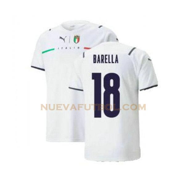 segunda camiseta barella 18 italia 2021 2022 blanco hombre