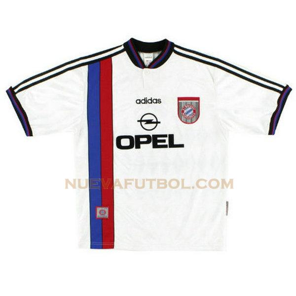 segunda camiseta bayern de múnich 1996-1997 blanco hombre