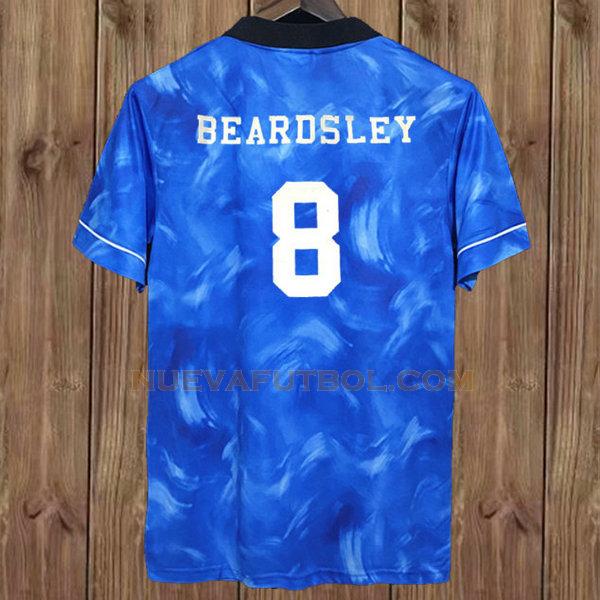 segunda camiseta beardsley 8 newcastle united 1993-1995 azul