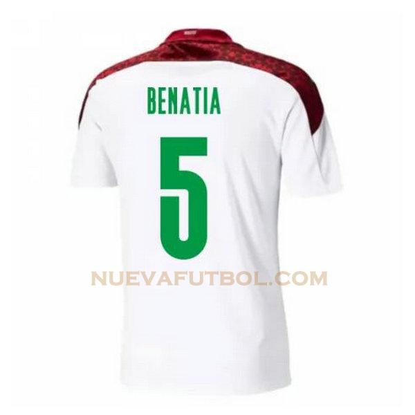 segunda camiseta benatia 5 marruecos 2020-2021 blanco hombre