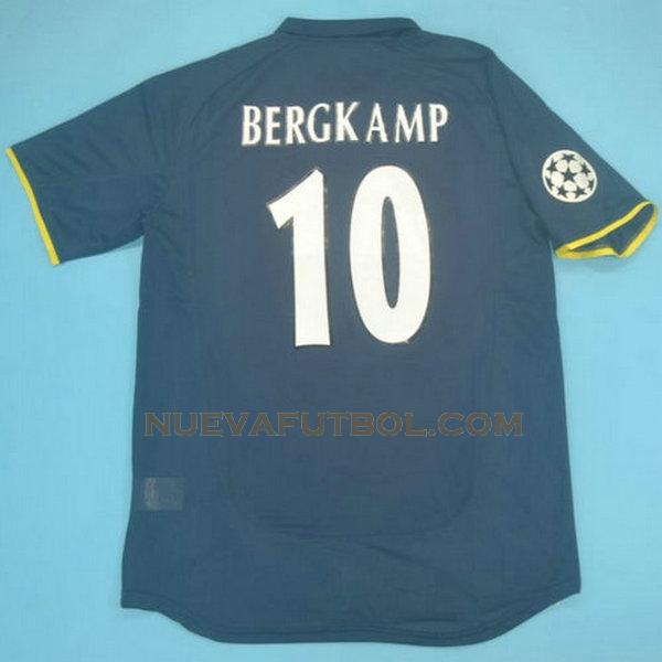 segunda camiseta bergkamp 10 arsenal 2000-2002 azul hombre